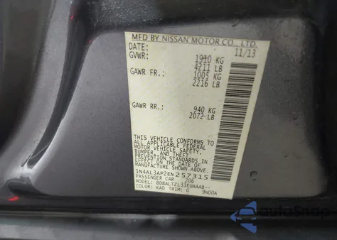 2014 Nissan Altima 2.5/S/Sv/Sl from USA, damaged, VIN 1N4AL3AP2EN257315